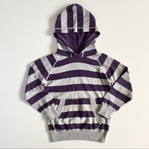 Mini Boden Purple Gray Striped Hoodie Sweater
